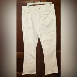 Loft The Kick Crop White Jeans Size 10